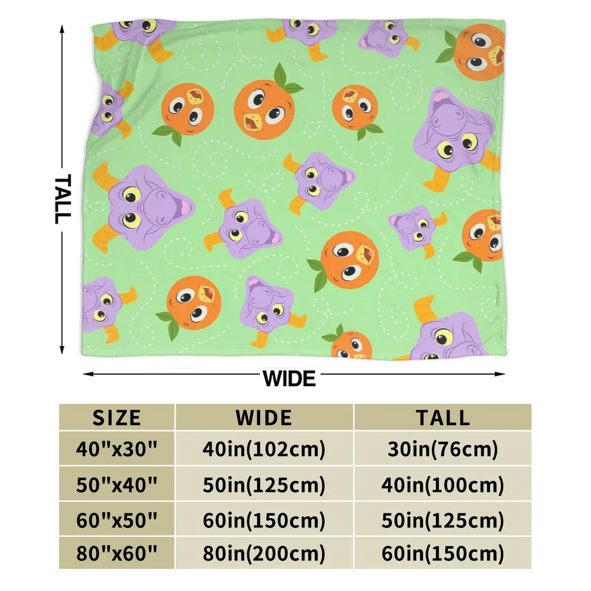 Festival Fresh - Figment And Orange Bird Blanket Soft Warm Flannel Throw Blanket Cover for Bed Living room Picnic Travel Home