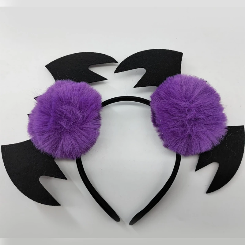 

Women Girls Cartoon Bat Wings Shaped Headband Color Matching Hair Hoop Live Broadcast Christmas Party Headpiece N7YF