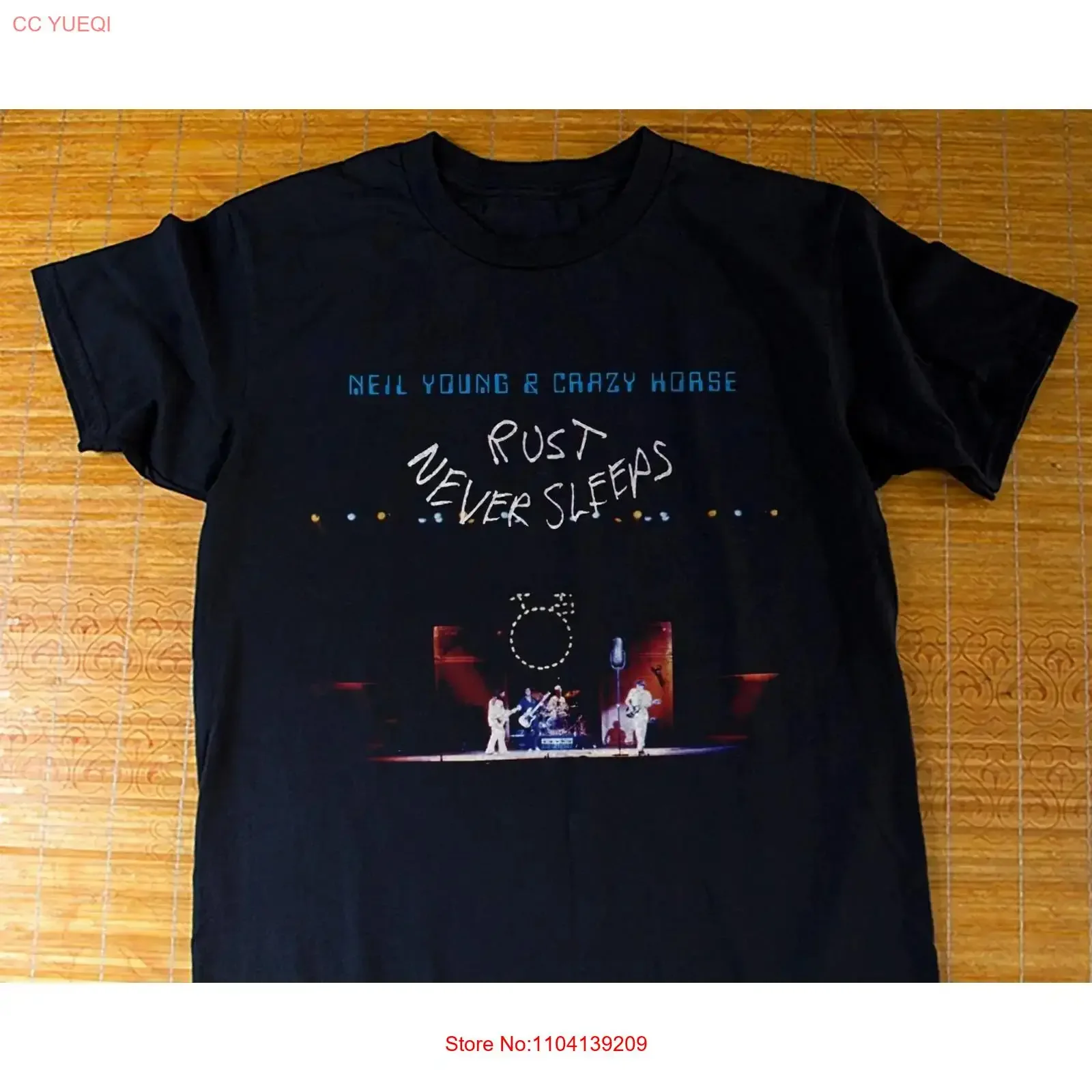 Hot new Neil Young Rust Never Sleeps Album Rock Band Black T shirt Size S 5XL long or short sleeves vintage Washed Versatile