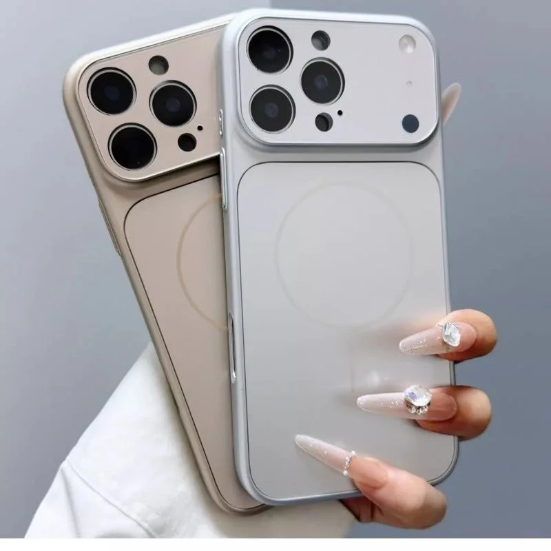 オリジナルガラスナノマット マグセーフ対応ケース iPhone 17 16 15 14 13 Pro Max Air 17 Pro 磁気ワイヤレス充電対応 アーマーケース