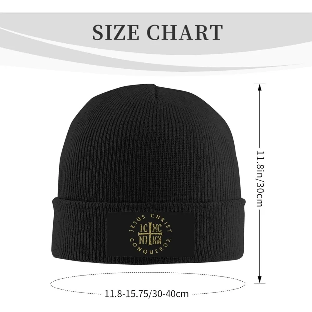 Icxc Nika Cross Orthodox Christian Jesus Christ Beanie Hat Women Skull Cap Men Knit Hat Slouchy Hat Knitted Hat Black