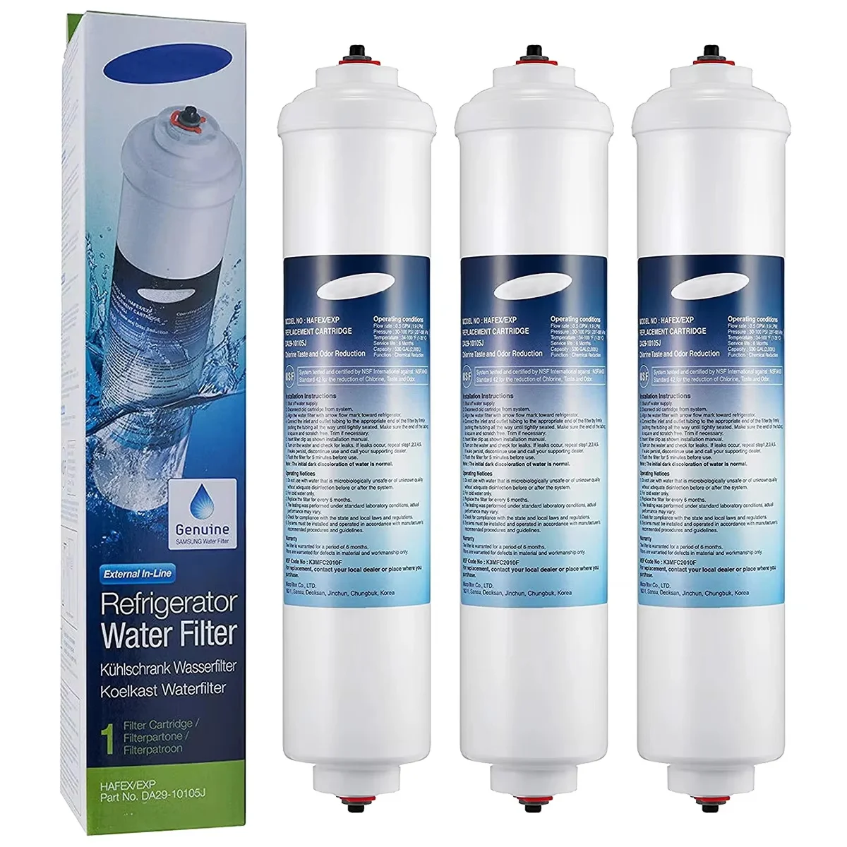 

Inline Water Filter Replacement for GE GXRTQR, GXRTDQ, 4378411RB, Samsung HAFEX/EXP, DA29-10105J, Whirlpool WHKF-IMTO, IC-100A,