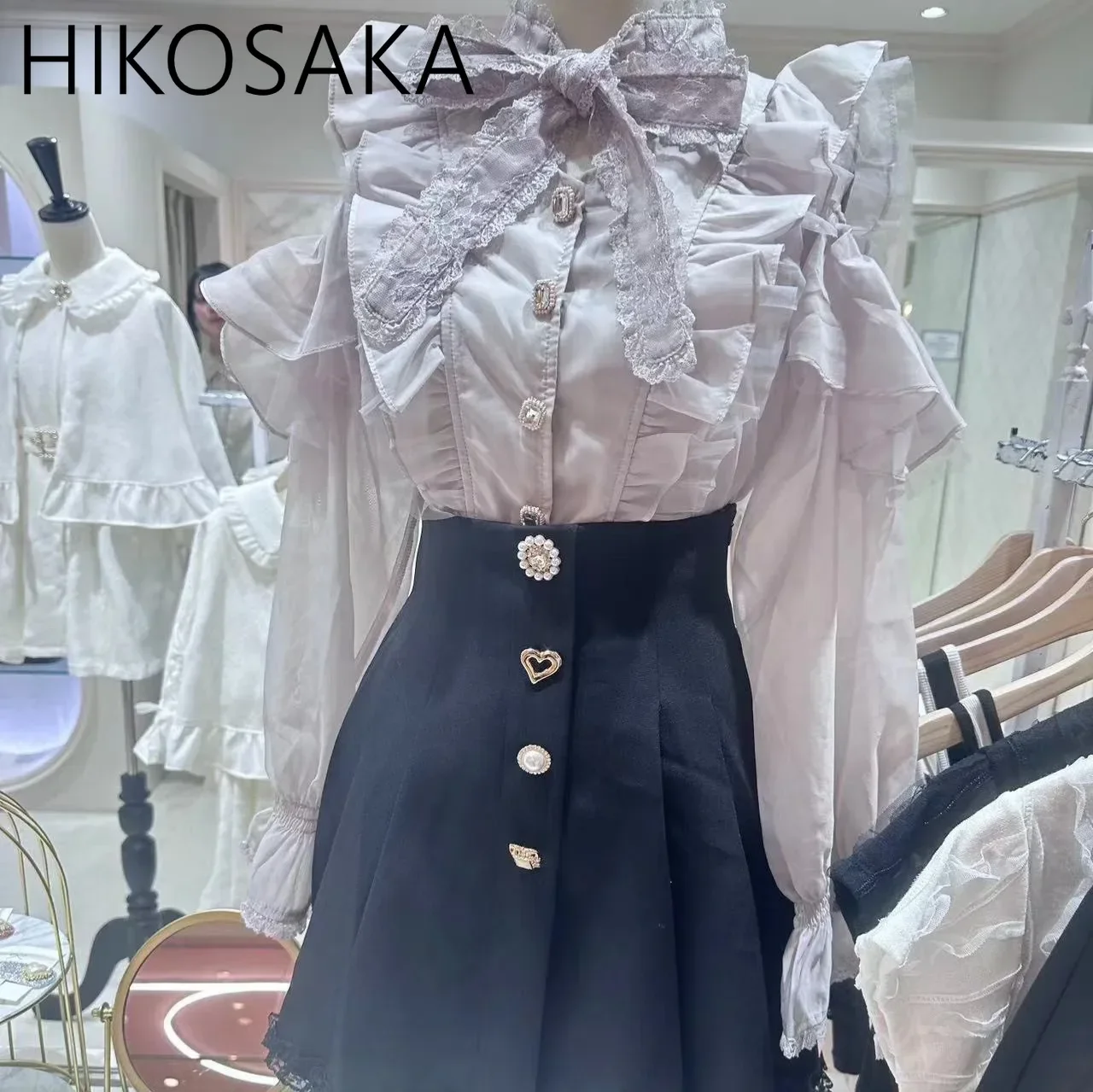 

Японский стиль, милая оранжевая кружевная блузка с открытыми плечами и длинными рукавами, однотонные универсальные элегантные рубашки, новинка весны 2024, повседневная одежда Ropa Mujer