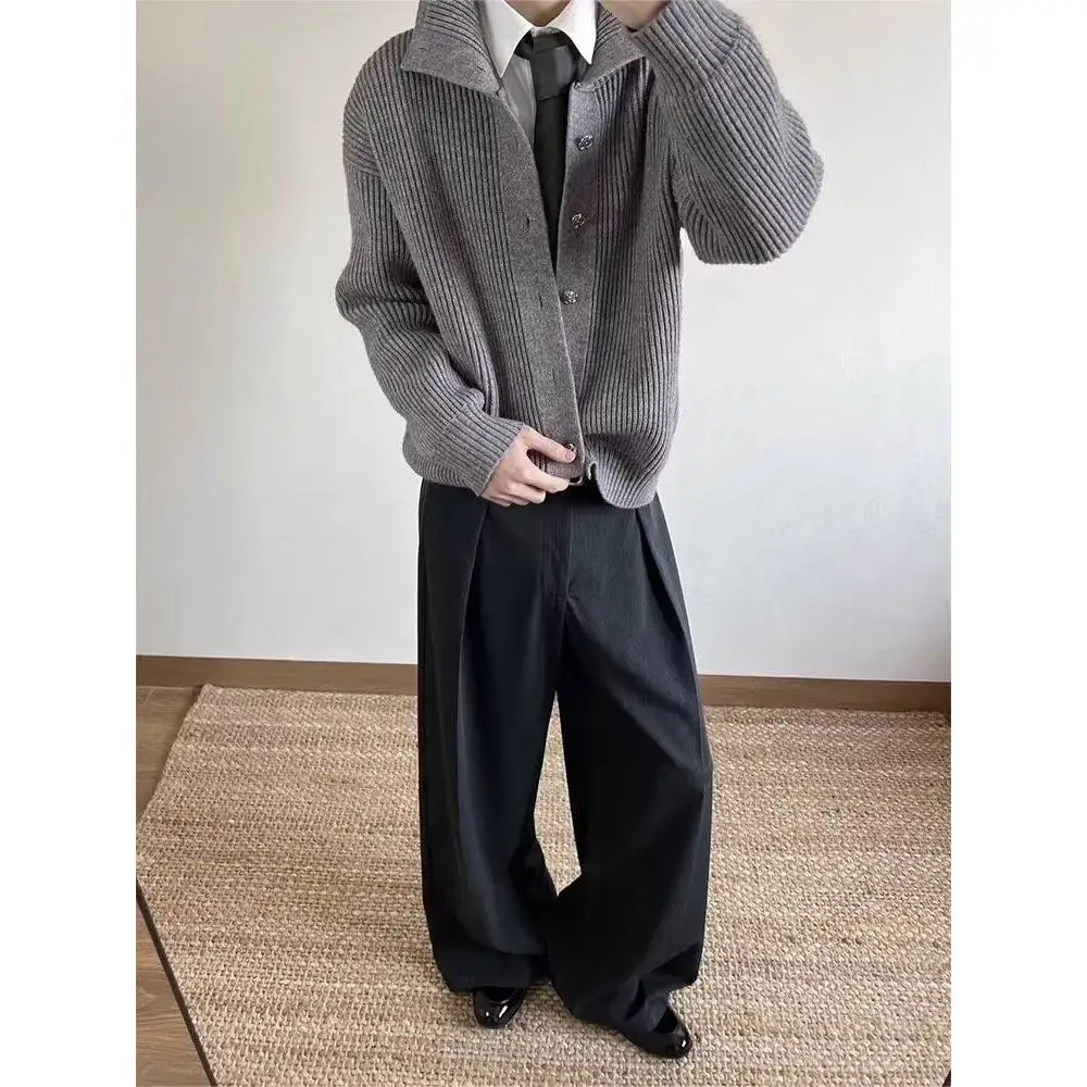 

Американский вязаный свитер с V-Ne, кардиган, мужской цветной повседневный свободный крой, зимняя верхняя одежда, полиэфирное волокно