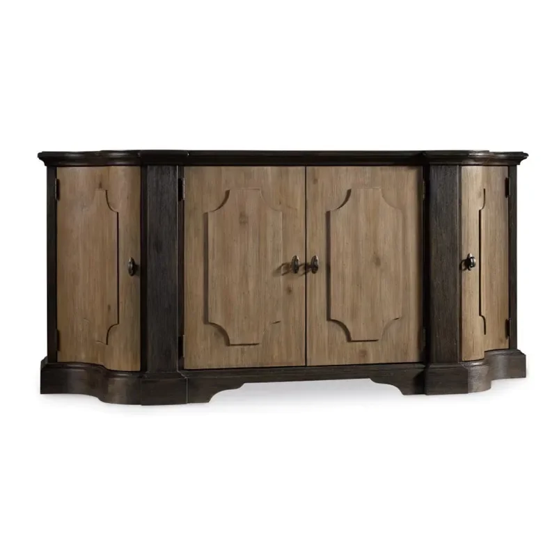 

American solid wood entrance cabinet, foyer lobby decorative cabinet, retro light luxury