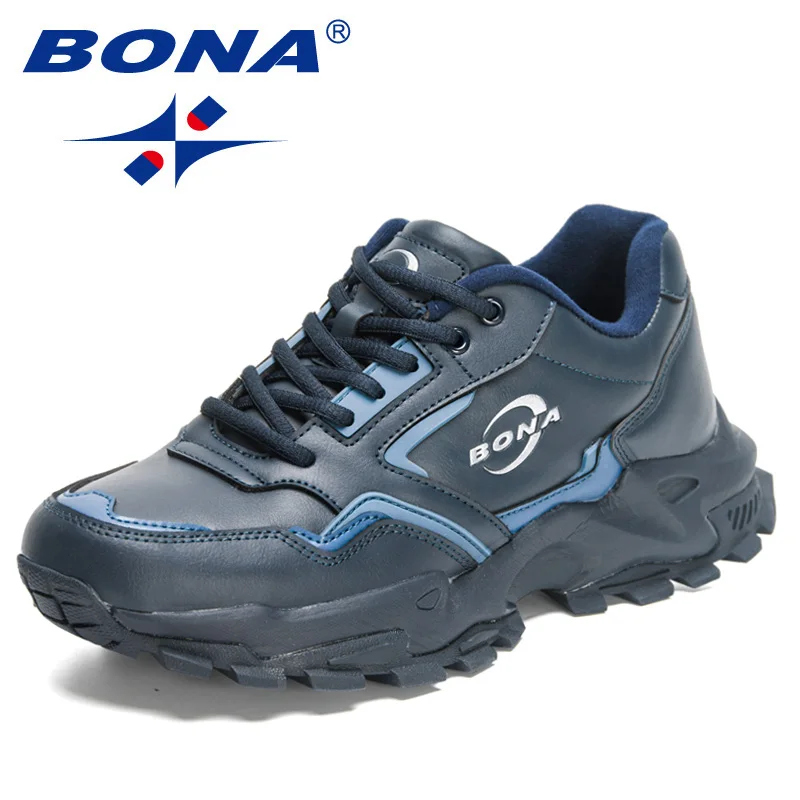 BONA 2023 New Designers High Quality Sport Shoes Men Sneakers Walking Shoes Man Breathable Running Shoes Lightweight Footwear