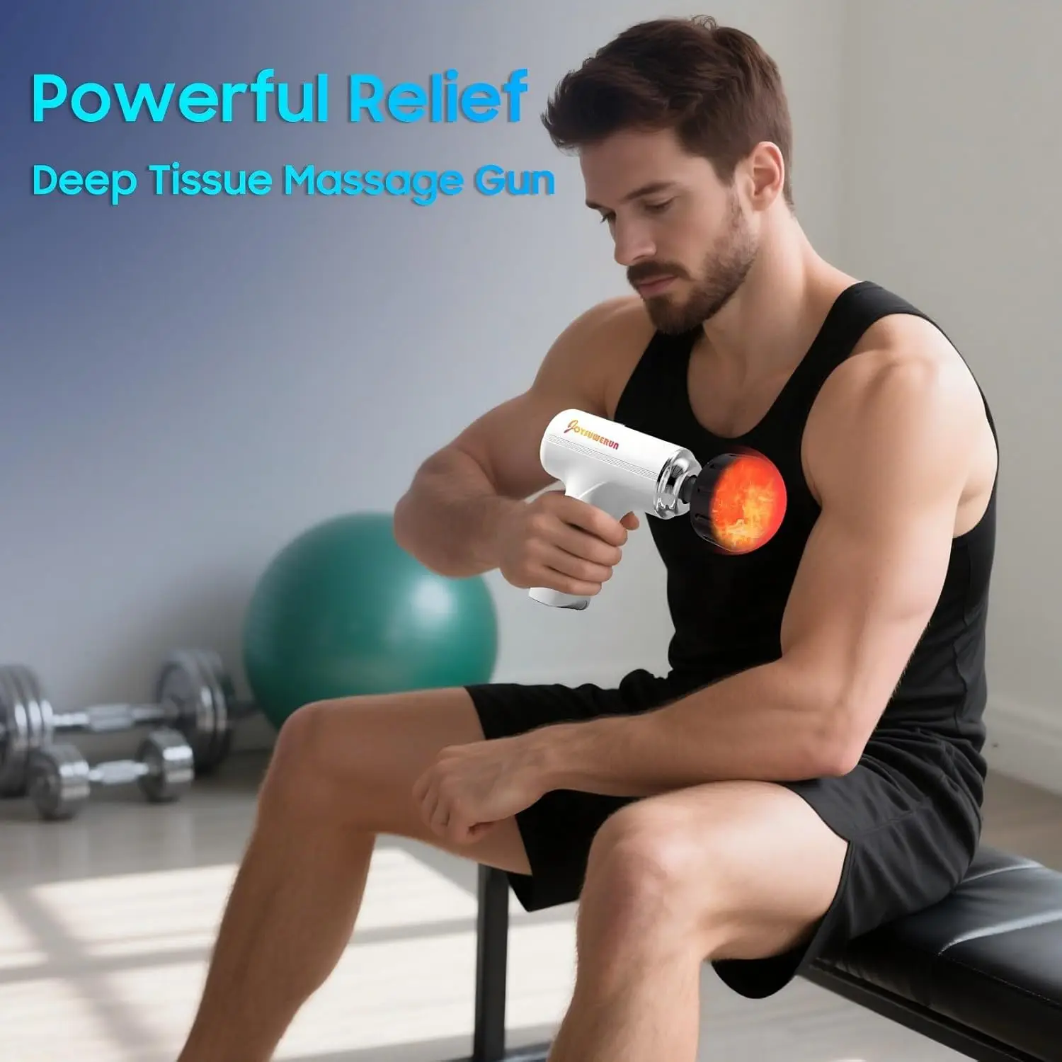 مسدس تدليك ساخن مع سرعات قابلة للتعديل لتخفيف الأنسجة العميقة واستعادة الأنسجة - مدلك محمول للمنزل والسفر #4