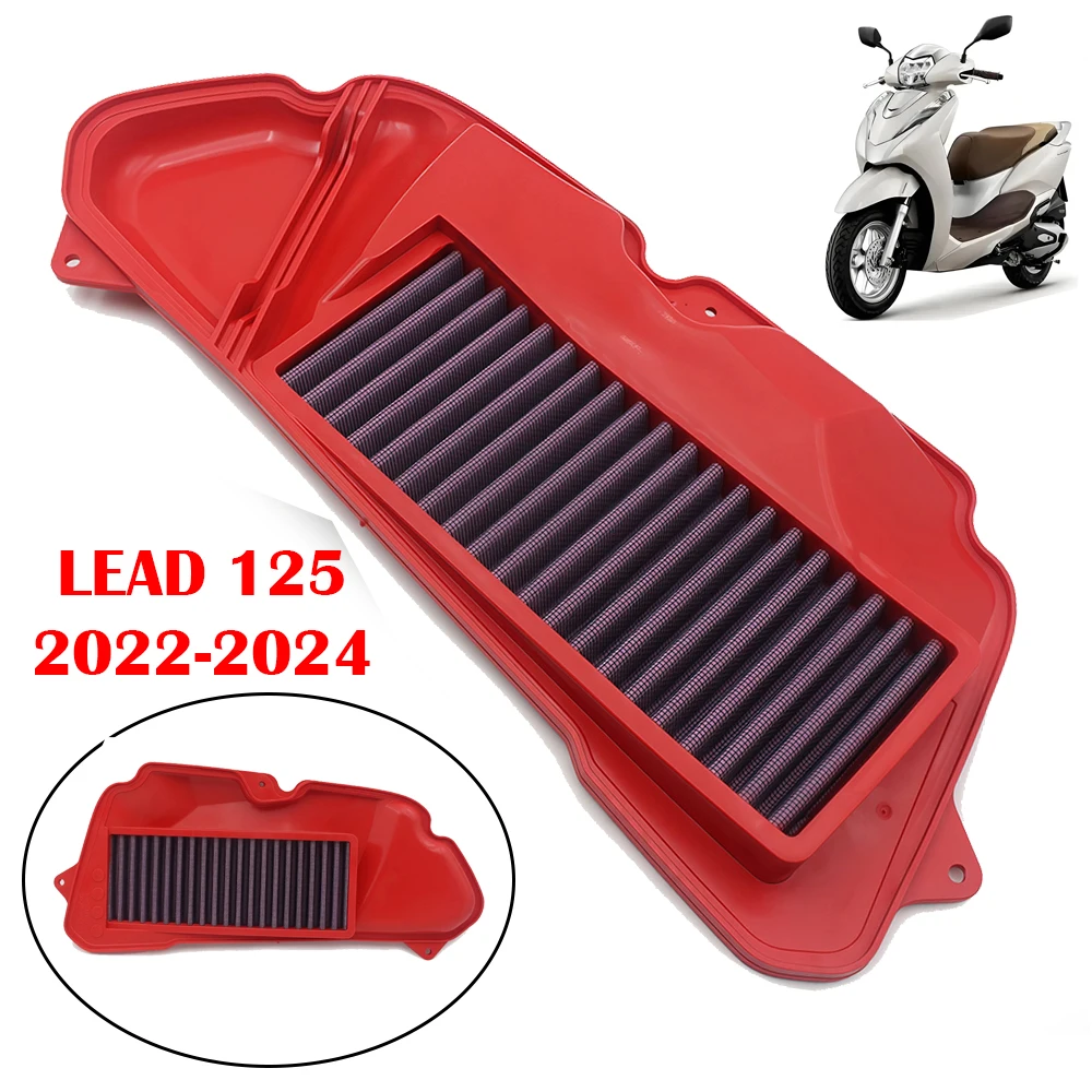 オートバイ高流量エンジンエアフィルタークリーナースクーター吸気フィルター要素ホンダリード-125-lead125-2022-2024