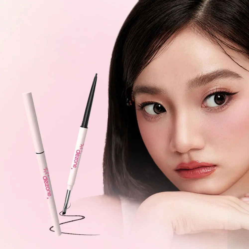 新しいダブルヘッドアイライナーペン防水速乾アイライナーペン長持ちブラックカラーロングウェアリキッドアイライナー