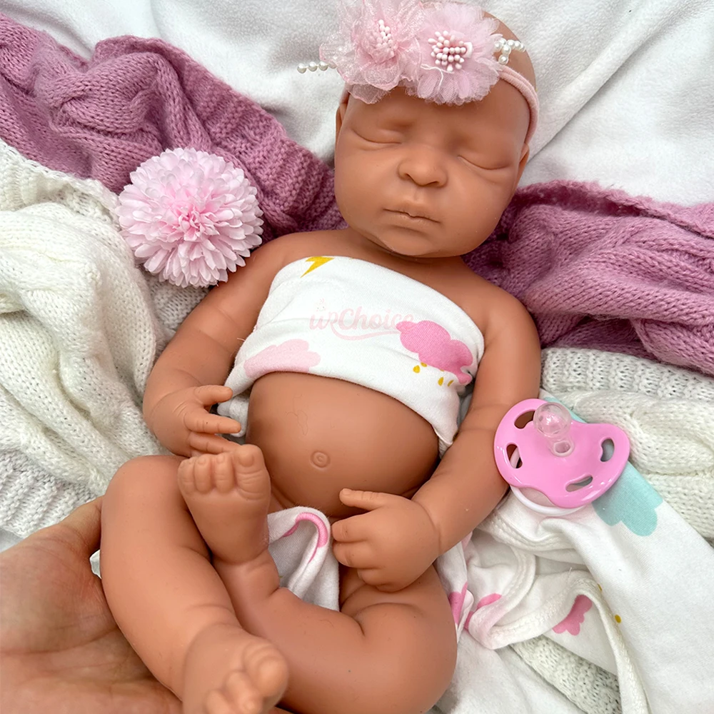 17-calowa silikonowa lalka reborn, dziewczynka, z miękkim, anatomicznie poprawionym ciałem, lalka artystyczna dla kolekcjonerów, do ekspozycji tematycznej i odgrywania ról.