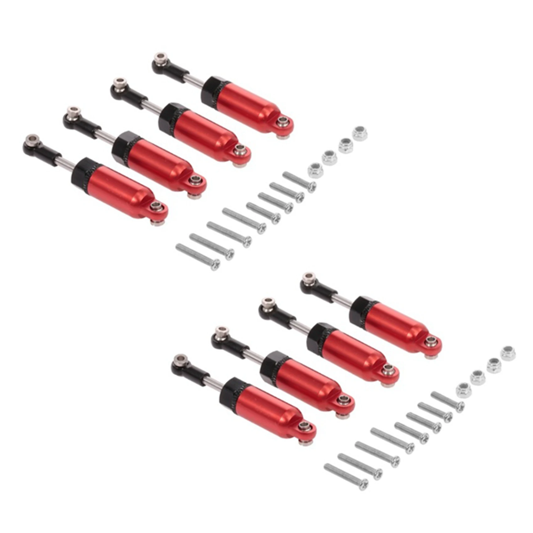 A63T-8Pcs Alloy Shock Absorber For WPL 1:16 Henglong C-14 C-24 Pickup Crawler Half Truck RC Car Modified Parts,Red
