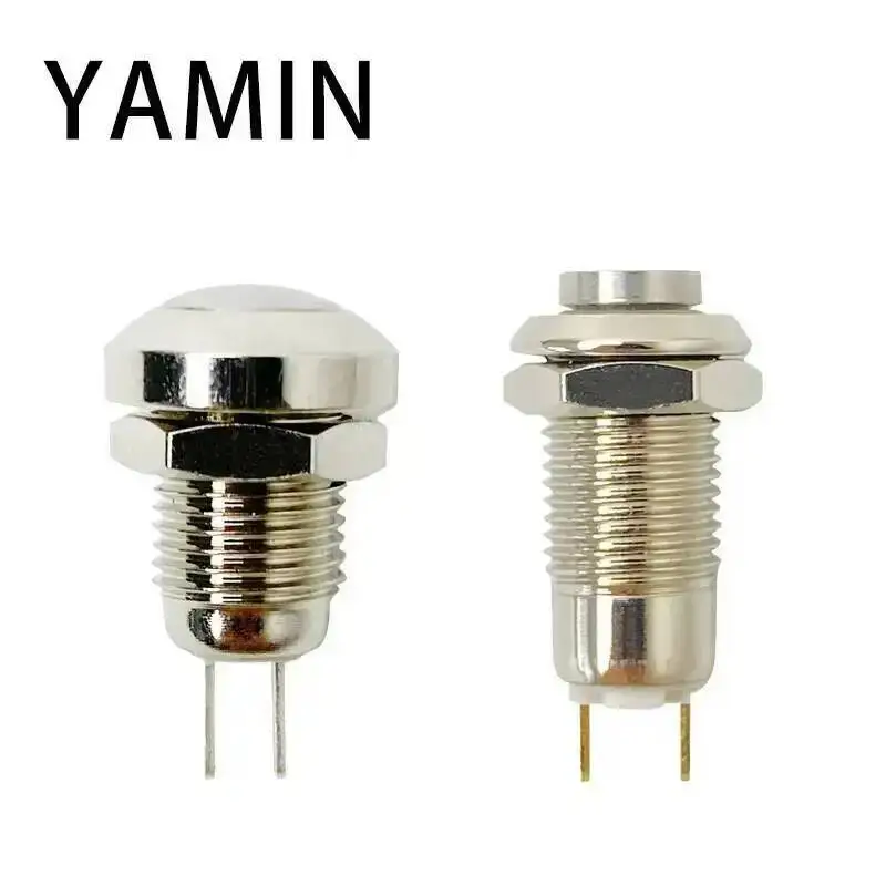 10 szt. Metalowy Przycisk Włącznik 8mm 2 Piny Reset / Chwilowy Zatrzaskowy Wodoodporny Normalnie Otwarty Ultra Małe Miniaturowe Przyciski — zdjęcie 3