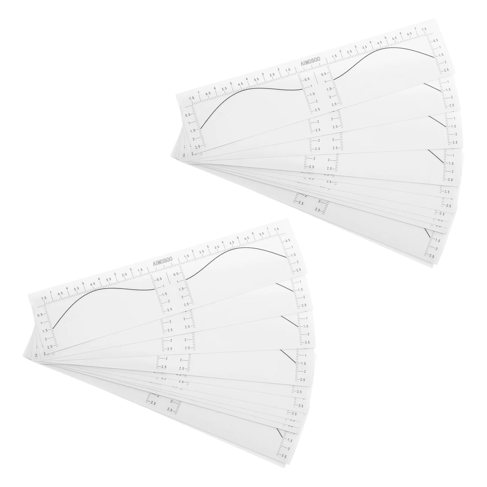 

100pcs Tattoo Eyebrow Ruler Stencils Precision Measuring Tool Symmetrical Brow Mapping Guide Disposable Adhesive Templates