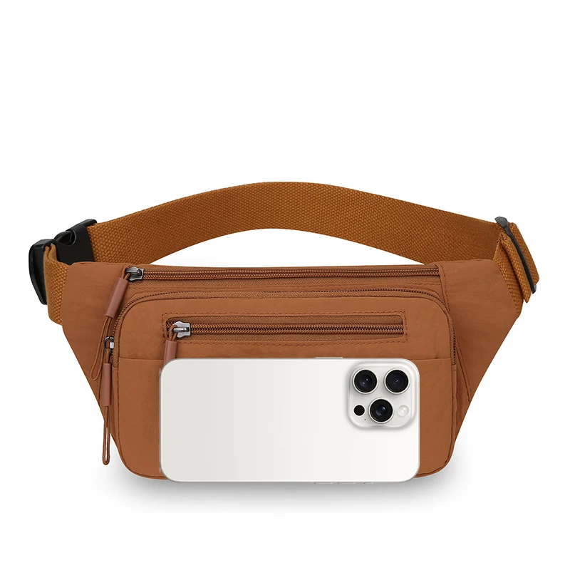 Women's Waterproof Nylon Convertible Waist Pack with Adjustable Strap Large Capacity Crossbody Chest Bag for Outdoor Activities