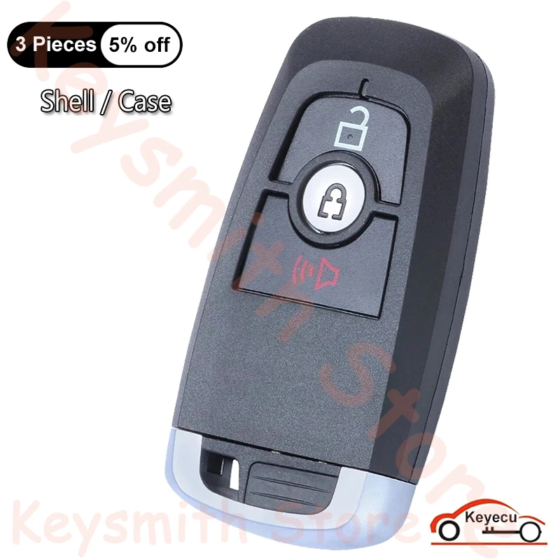 

KEYECU 3 Buttons Case for Ford Edge Ecosport Explorer Fusion F-150 F-250 F-350 Auto Smart Remote Key Shell Fob M3N-A2C931423