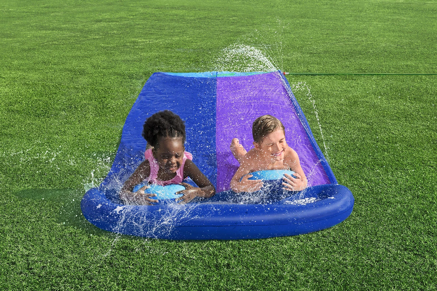 Verão ao ar livre água jogar brinquedos crianças gramado respingo de água slide piscina esteira fazer deslizar para 2 pessoas padrão espaço