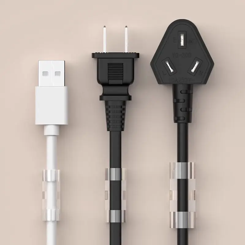 Cable Organizer Without Drilling, Wire Management Tool for Home Use, Data Cable and Power Cord Clip [3m Adhesive-Backed Cable Clip [Small/Medium/Large Size] Versatile for Multiple Scenarios]