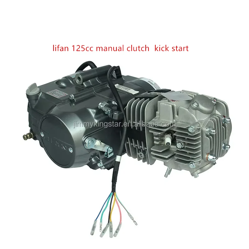 Mesin Motor Lifan 125CC Baru 4 Tak Perakitan Lengkap Starter Elektrik Kick Starter CDI Pengapian 1 Kompatibel Model CG125 CG250 CG200