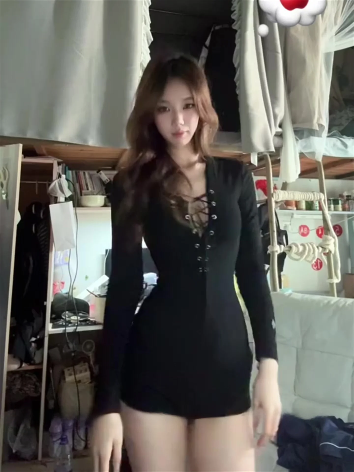 

Bla Pure Desire Wind Tie V-ne Long Sve Onesie Women's Autumn Winter Sexy ort Pants Tight Waist Inward High Waist o...