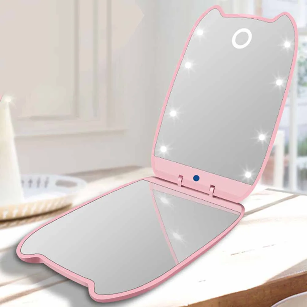 

Compact Pocket LED Mirror 2X Magnifying Mirror. Vanity Mirrors Portable Folding Makeup