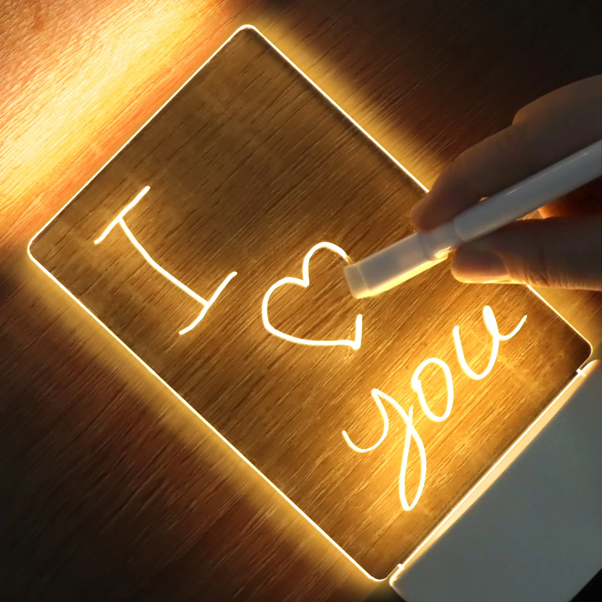 LED Desk Lamp With Message Board Bedroom Decoration Night Light DIY Hand Written Panel USB Table Lamps