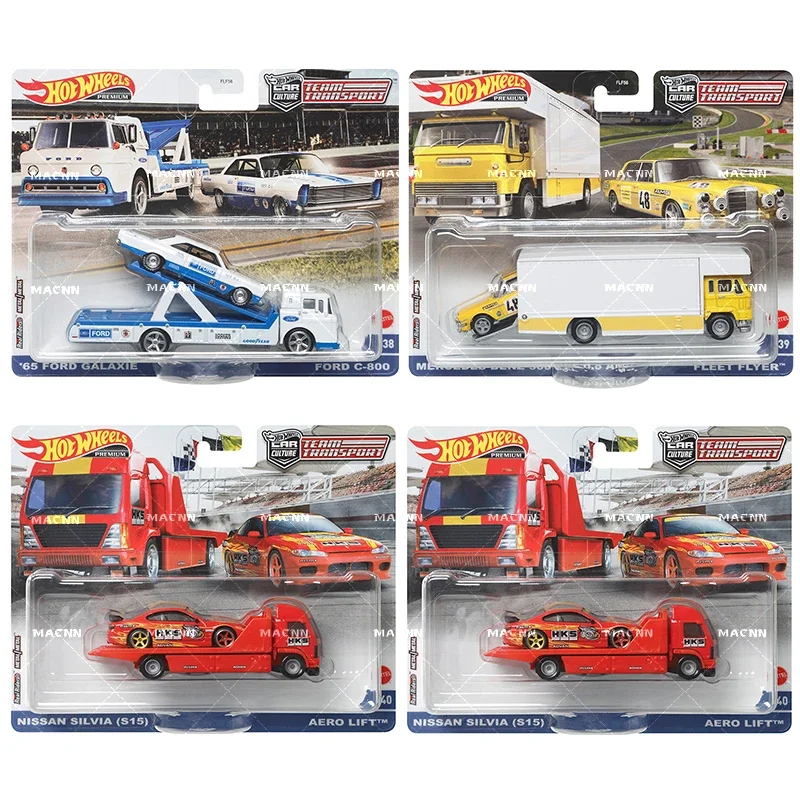 Hot Wheels-coches originales de cultura Premium Diecast, modelos 1/64, transporte de equipo, vehículos de Metal avan, juguetes de coleccionista para niños, camión, autobús