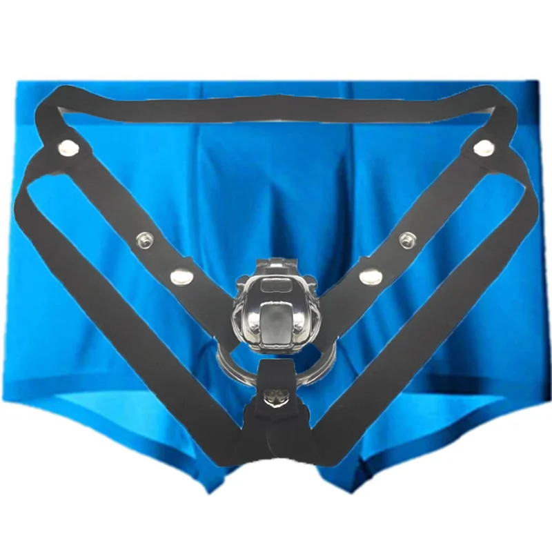 Man Verstelbare Riem Ondergoed Voor Kuisheid Lingerie Resistente Ring Taillebanden Kooi Boxers Black Three Bondage Body Sport Broek