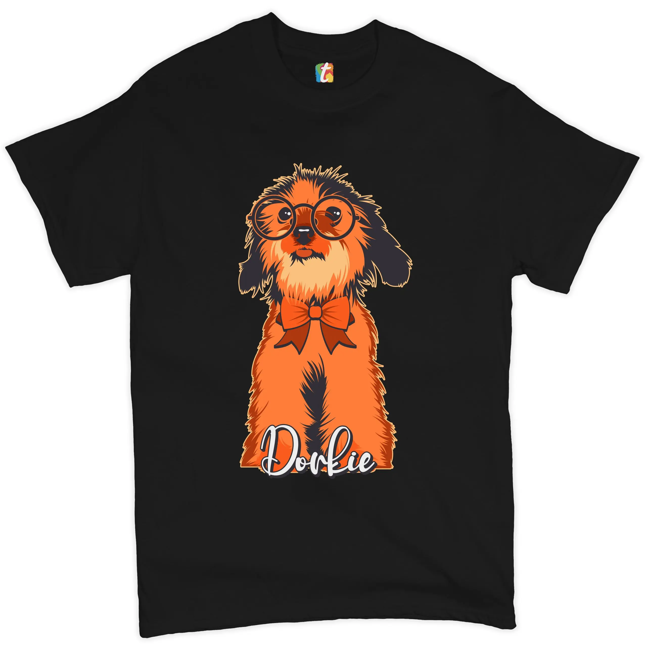 Adorable Dorkie in Glasses T shirt I Love My Dog Pet Owner Toy Animal Lover Dachshund Yorkie Mix for Lovers Men's