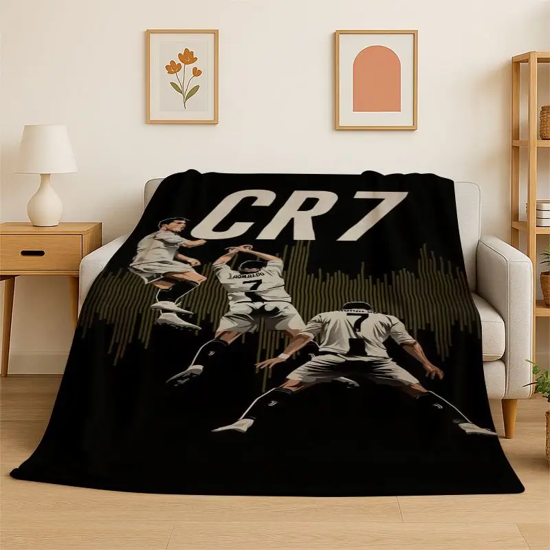 New Football Star Goat R-Ronaldo CR8 Flannel Throw Blanket,Cozy Blanket for Bed,Sofa,Couch,Bedroom,Living Room,Office,Camping