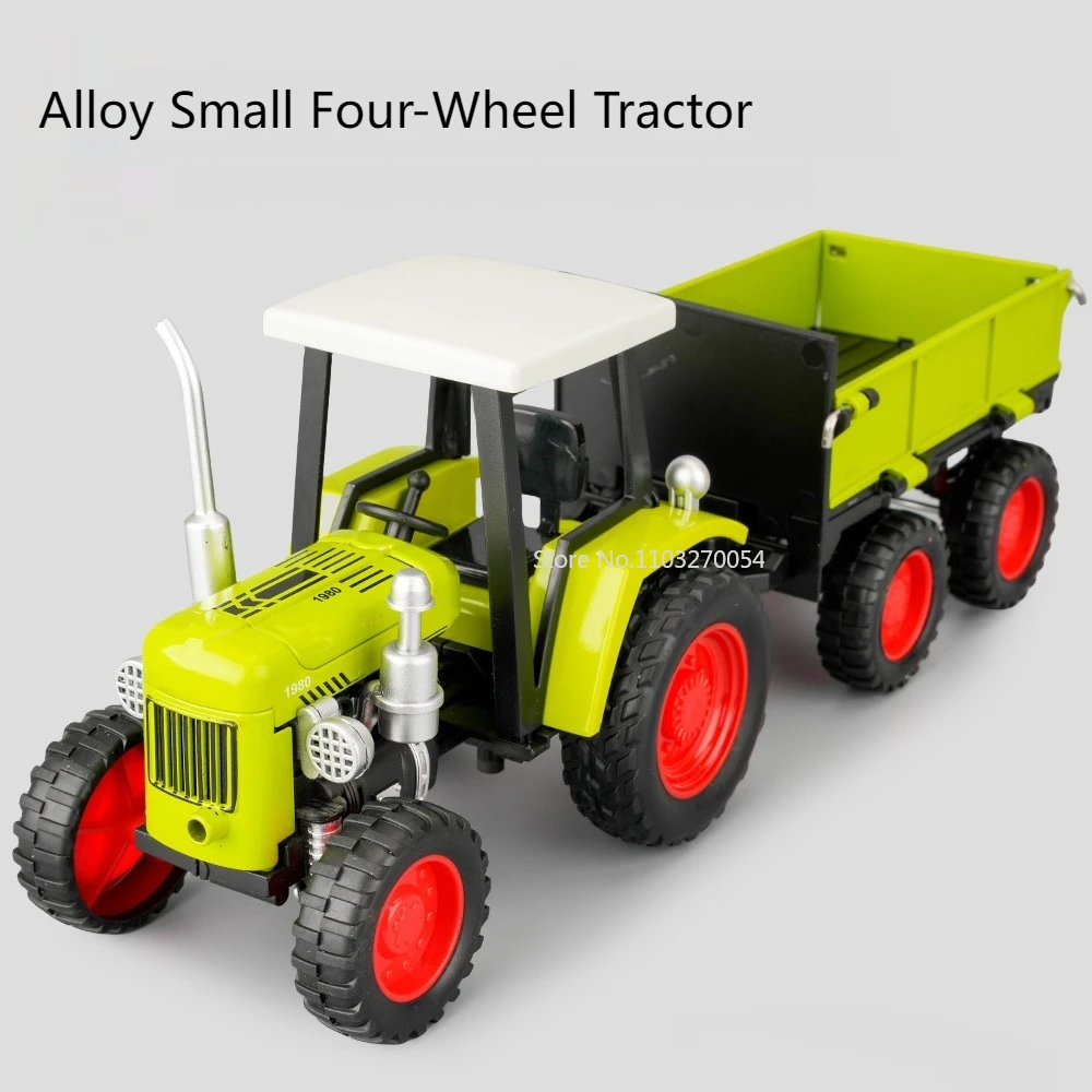 1/32 Four Wheeled Agricultural Tractor Toys Model Car Alloy Diecast simulation Sound Light Agricultural Vehicle For Boy Gifts