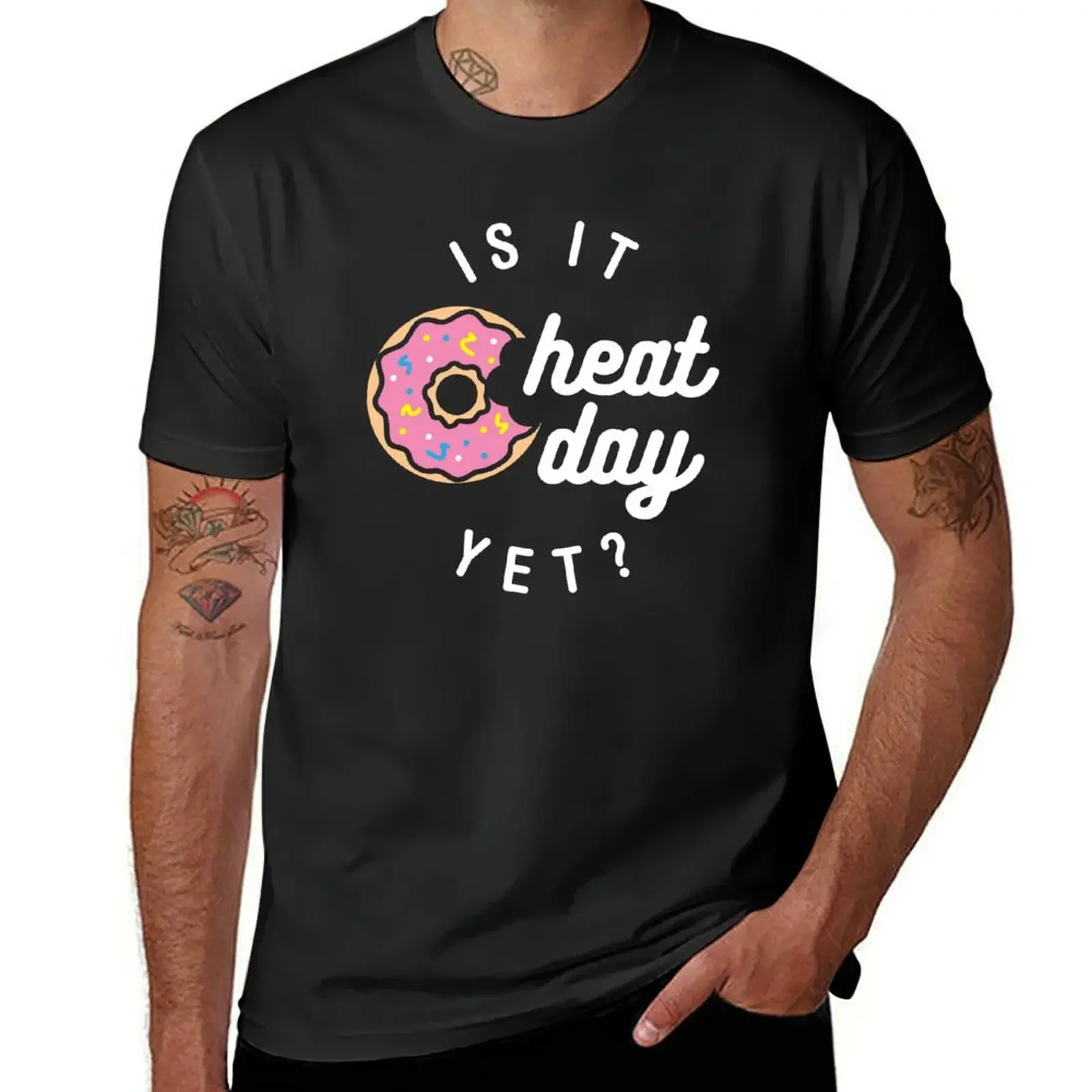 Is It Cheat Day Yet? (Donut) T-Shirt summer clothes anime stuff oversized graphic tee t shirts for men graphic