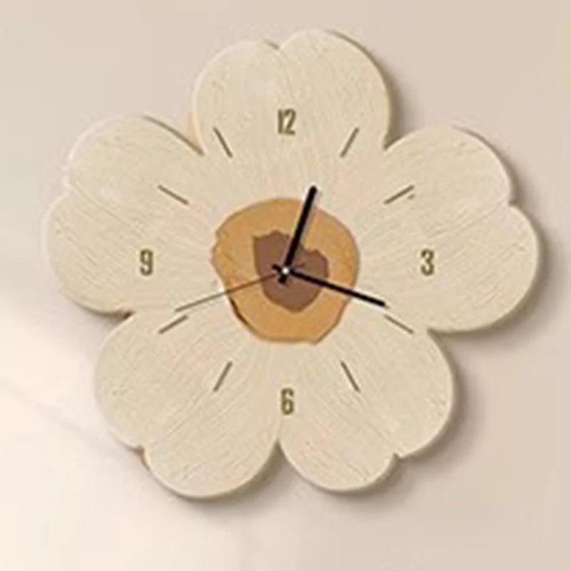 Wooden Design Modern Wall Clock Flower Silent Office Calender Wall Clock Retor Digital Beautiful Reloj Digital Pared Furniture