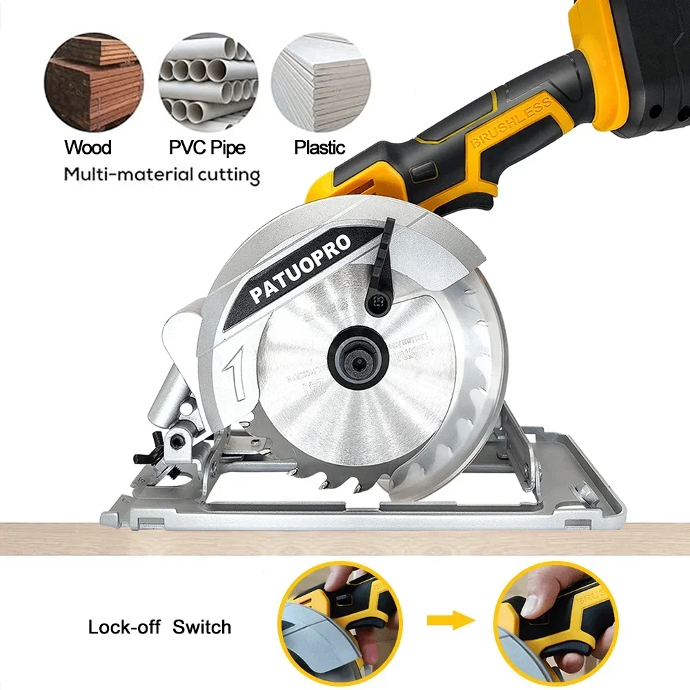 5 inch Brushless Circular Saw 125mm Adjustable Cordless Electric Woodworking Saw Power Tools For Makita 18V Battery