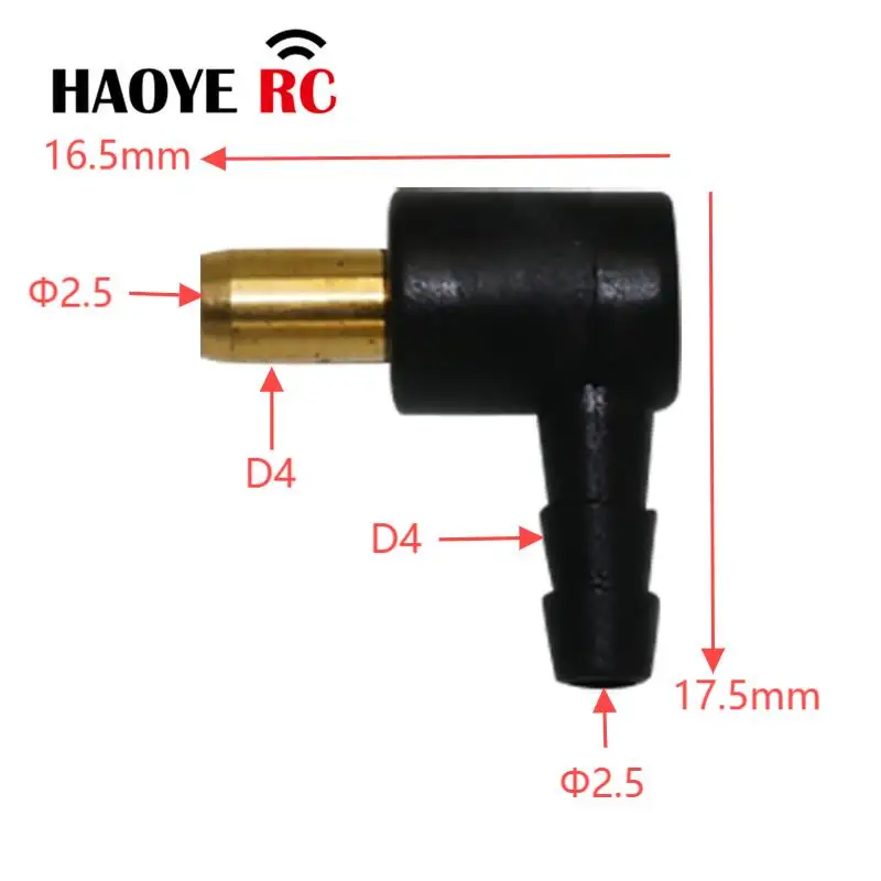 Haoye 2Pcs L-type Plastic-coated Oil Nozzle/Brushless Electric Gasoline & Methanol Ship Refueling Nozzle For RC Boat Accessories