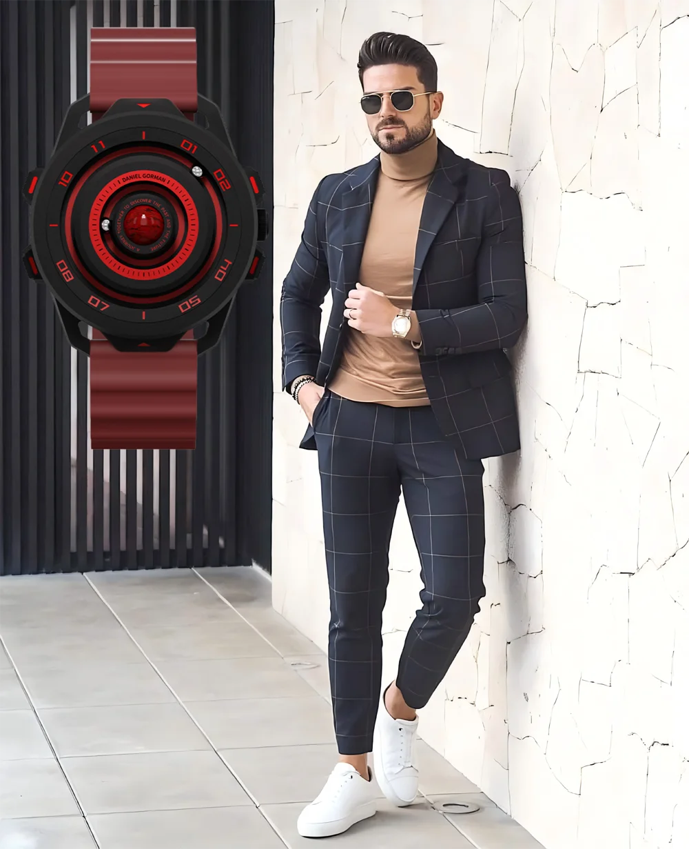 

Fashion Magnetic Driven Waterproof Quartz Watch with Black Silicone Strap Brass Case Beads Pointers Hot Selling