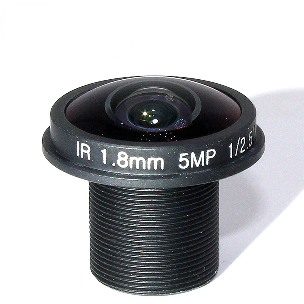 Fish Eye Panoramic Lens with Edge CCTV Lens 5MP 1.8mm M12 180 Degree Wide Viewing Angle F2.0 1/2.5" for HD IP Camera