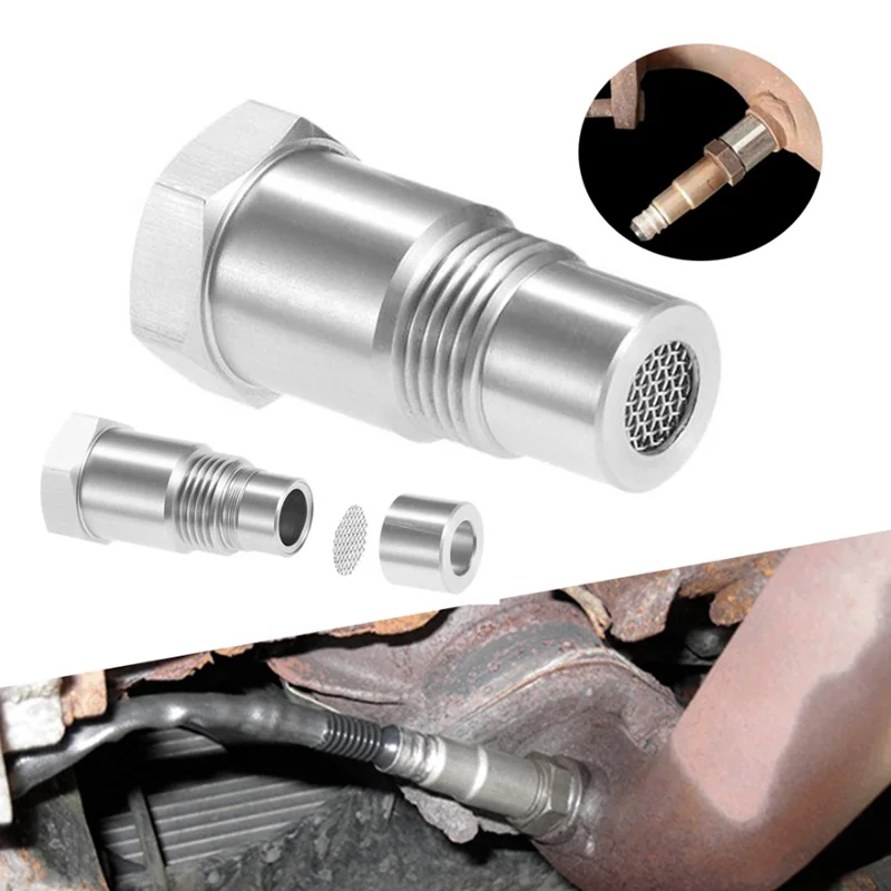 Automotive Oxygen Sensor Connector Stainless Steel Extension Connector Fault Detector With Filter Screen