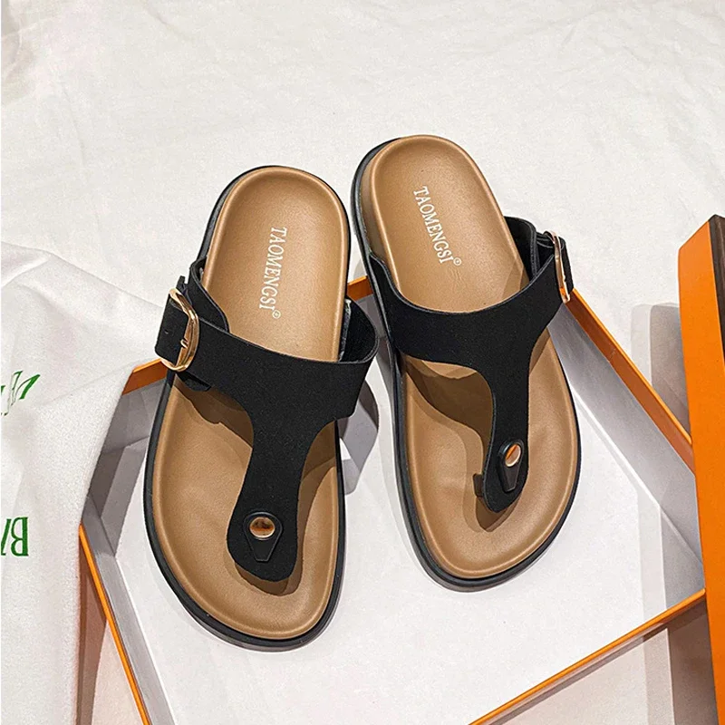 Summer New Women Shoes Fashion Retro Birken Slipper Girl Genuine Leather Sandals Outdoor Casual Flip-flops Beach Shoes