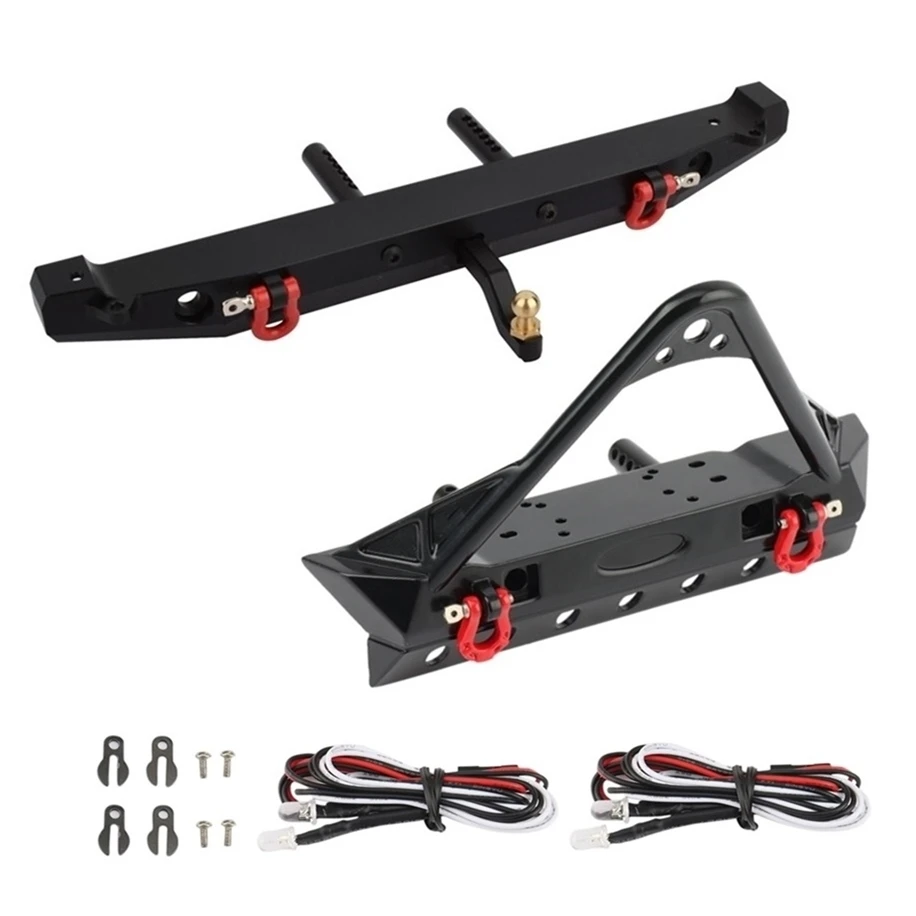 

Metal Front and Rear Bumper with Lights for Axial SCX10 90046 SCX10 III AXI03007 Traxxas TRX4 1/10 RC Crawler Car Upgrade Parts