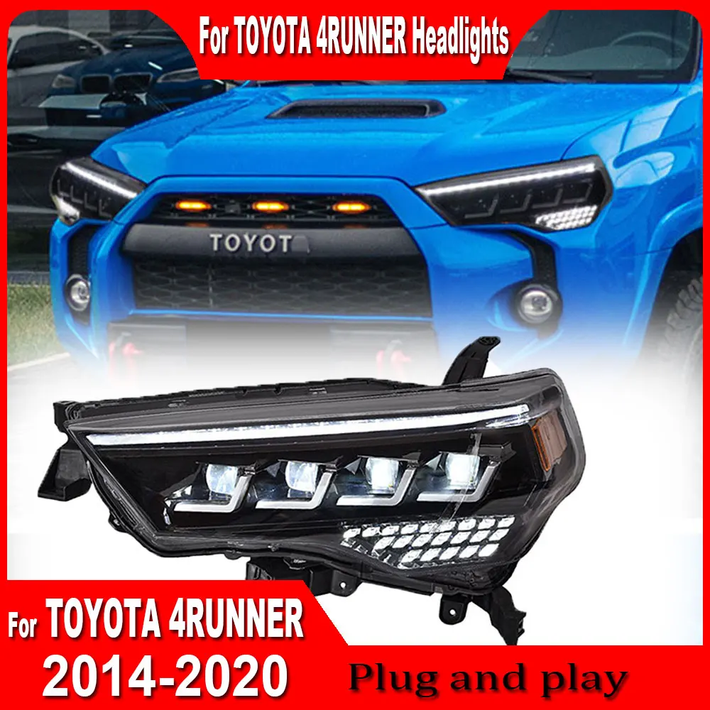 2pcs Car Headlights For Toyota 4runner 2014 2015-2020 LED Headlamp Assembly Upgrade High Configure Projector Lens Accessories