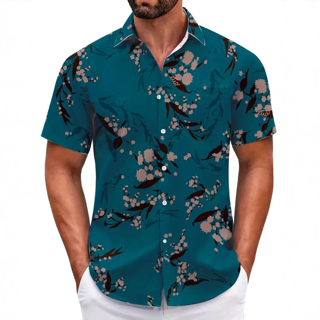 New Men's 12 Color Fruit 3D Printed Shirt Men's Lapel Short Sleeve Hawaiian Beach Casual Outdoor Vacation Outdoor Shirt Top 5XL