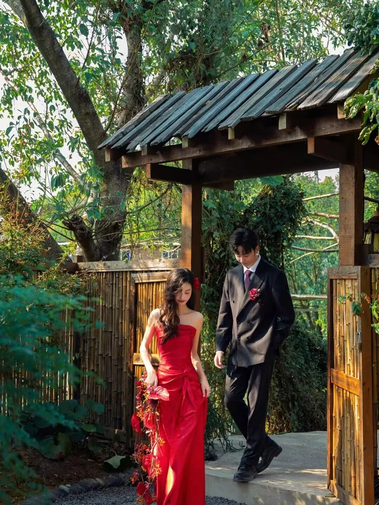 

Sweet Forest Travel Photography Wedding Dress Slimming Morning Robe Studio Wedding Gown Outdoor Scenic Location Shoot