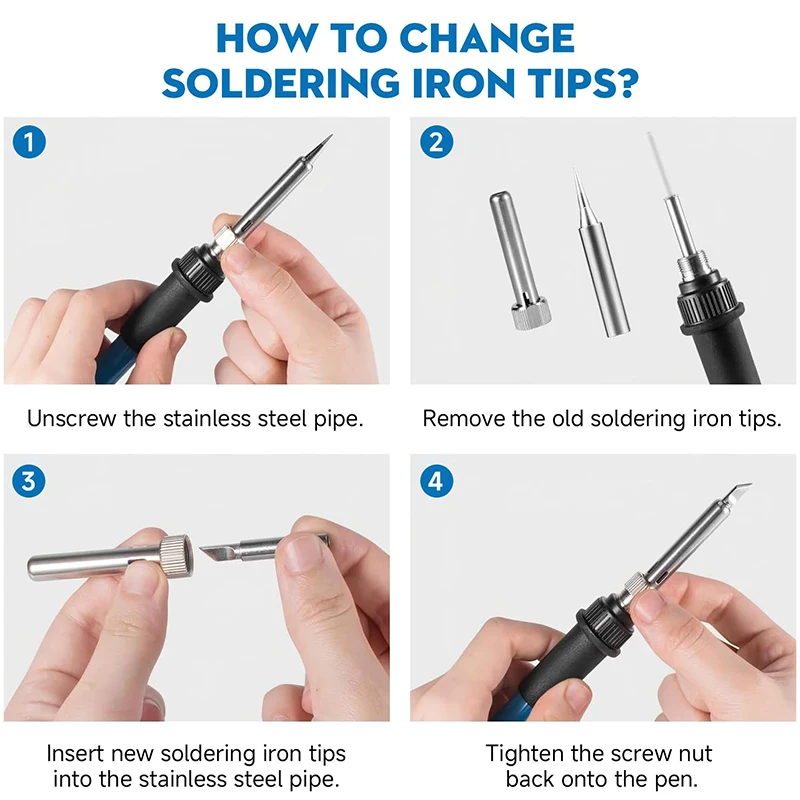 Adjustable Temp 220V 60W Electric Soldering Iron Kit Solder Tip DIY Circuit Welding Repair Tools view 4