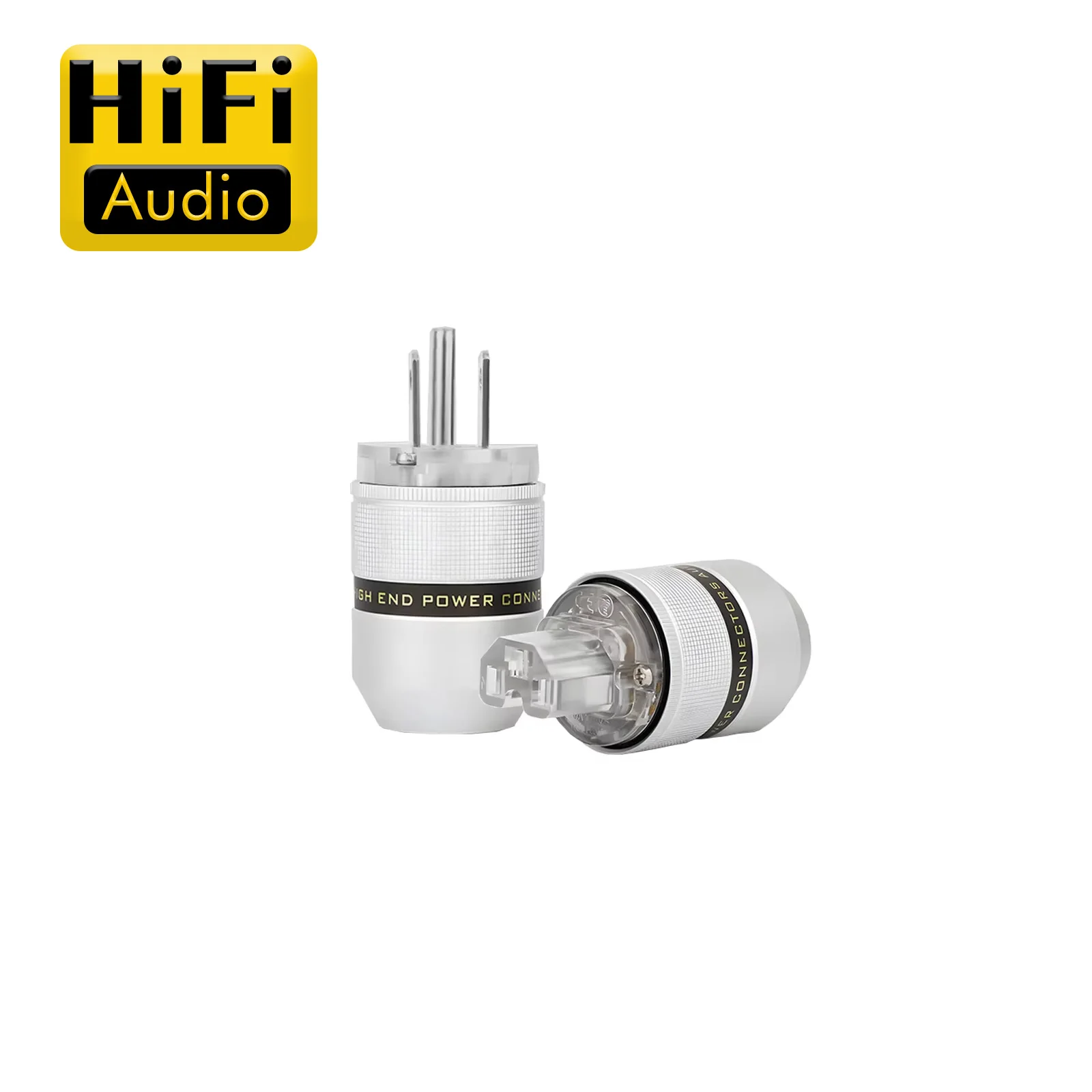 HiFi One Pair 083TR Rhodium Plated EU/US Schuko Power Connector+IEC Female Plug with DIY Audio Power Cable Audiophile