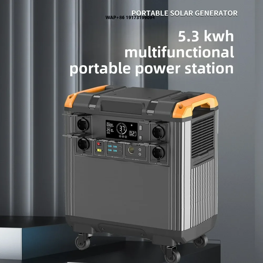 3000W Portable Power Station 5376Wh Solar Generator 5.3kWh Battery Backup 4 AC Outlets for Outdoor Camping Home Emergency
