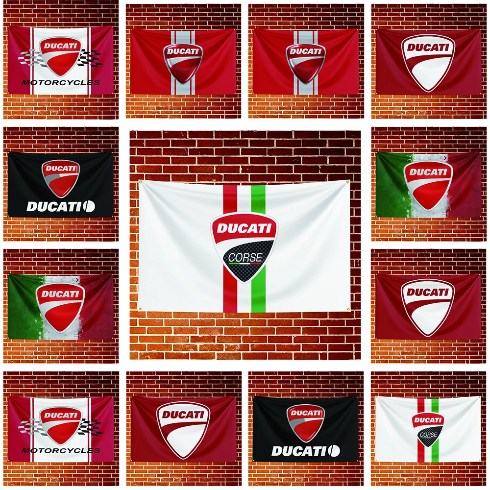 D-Du-ca-tis Flag Banner For Fan Cave Watch Party Tailgate Gathering Indoor Outdoor Backyard Home Festival Ornament Supply