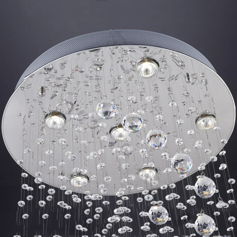 

Modern Luster Crystal Chandeliers Lighting Fitting Double Staircase LED Pendant Lamp For Foyer Dining Room Restaurant Decoration