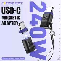 USB C Magnetic Adapter USB3.0 Type C Connector PD 240W Charge 480Mbps Data Transfer Convert for USB C Device iPhone Samsung
