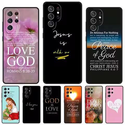 Christian Jesus Gods Love phone case For Samsung Galaxy S24 S23 S22 Ultra Note 10 20 Plus S8 S9 S10 S20 S21 FE Cover
