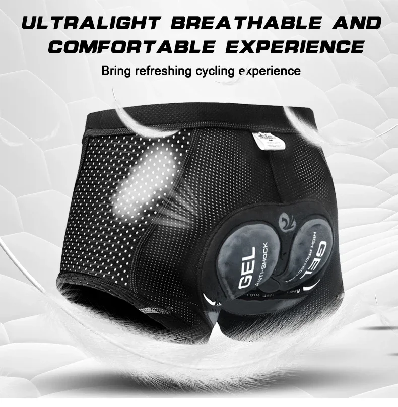 X-TIGER Herren-Radunterwäsche mit 5D-Gel-gepolstertem MTB-Boxer-Radhose, Rennrad-Unterwäsche, Fahrradausrüstung – Detail 5